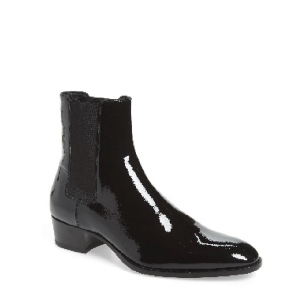 SAINT LAURENT Chelsea Boot (Men) 11US/ 44EU Black Patent Leather.